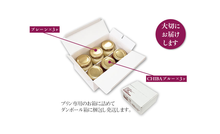 大切にお届けします。プリン専用のお箱に詰めて段ボール箱に梱包し発送します